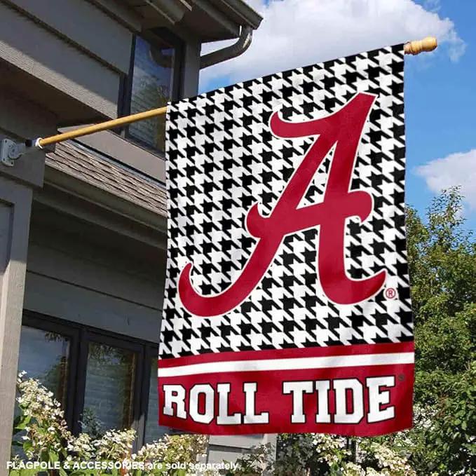 WinCraft Alabama Crimson Tide Houndstooth Pattern Double Sided House Flag by GreenHaven Gardens