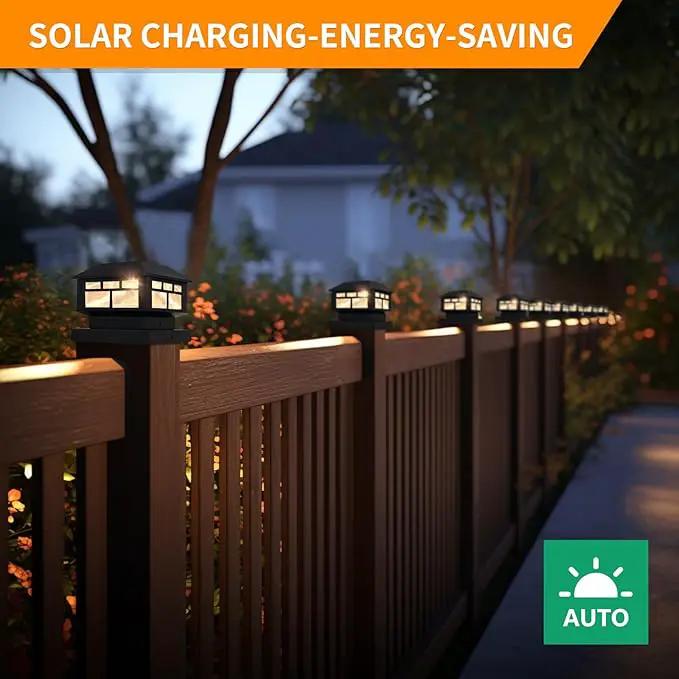 Solar Lights Outdoor, 20LM Fence Lights, Waterproof, 2 Light Modes, Fit 3.5x3.5in & 4x4in Wooden Posts, Solar Power Deck Lights for Garden Deck Patio Decoration (Black 8Pack) by GreenHaven Gardens