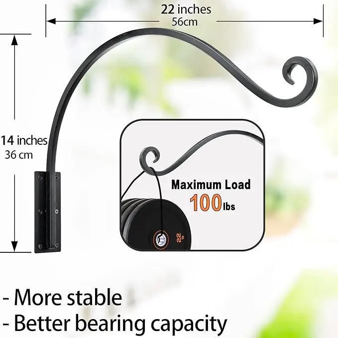 AJART Hanging Plant Hooks｜Plant Bracket Outdoor - Thicker More Durable Rust-Resistant, Heavy Duty Plant Bracket Outdoor (1 PC, 22") by GreenHaven Gardens