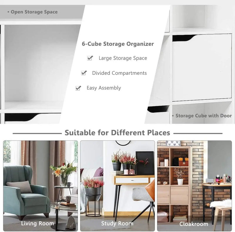 9-Cube Wooden Freestanding Bookcase for Home and Office by DirectDeals