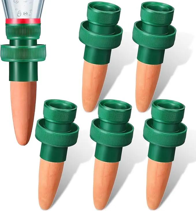 Terracotta Plant Watering Spikes Self to Use with Cola Bottles Houseplant Watering Stakes Automatic Irrigation System(Terracotta,5 Pack) by GreenHaven Gardens