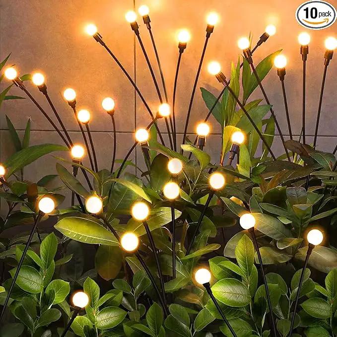 Solar Garden Lights Outdoor, 10 Pack 60LED Waterproof Solar Powered Lights for Yard Pathway Patio, Swaying Lawn Decor as Gardening Gifts for Women Holiday by GreenHaven Gardens