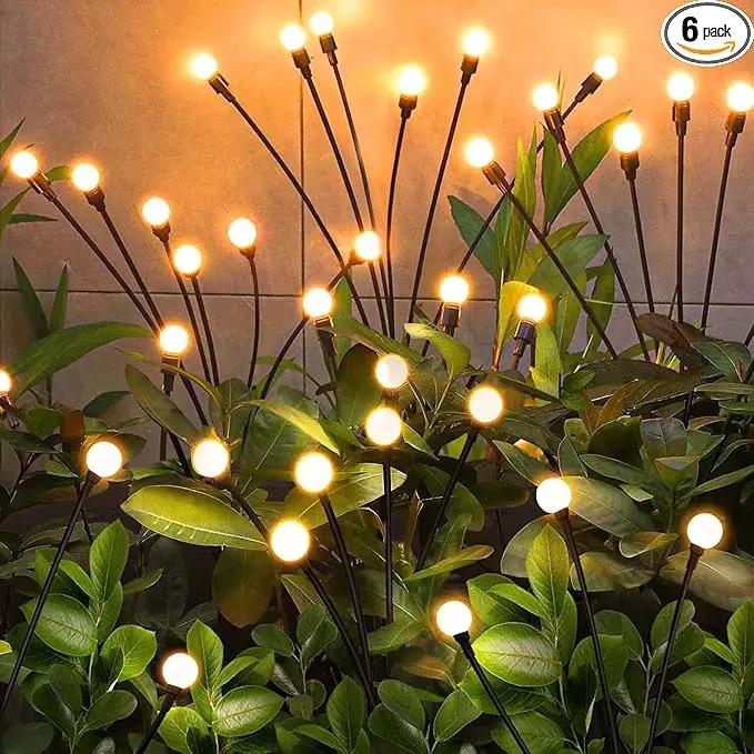 Solar Garden Lights Outdoor, 6 Pack 48LED Waterproof Solar Powered Lights for Yard Pathway Patio, Swaying Lawn Decor as Gardening Gifts for Women Holiday by GreenHaven Gardens