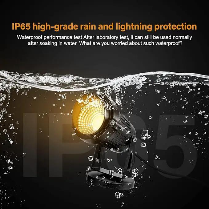 LemonBest Landscape Lights - 5W 110V Outdoor Spotlight - Waterproof IP65-3000K Warm White LED Landscape Lights - 5ft Cable for Yard Garden Patio Driveway House (Include Spike) (4 Pack) by GreenHaven Gardens