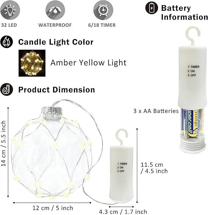 FURORA LIGHTING Ball String Lights Pack of 3, Waterproof 32 Micro LED Hanging Bubble Lights for Outdoor Party Wedding Garden Patio Yard Decor, Battery Included by GreenHaven Gardens