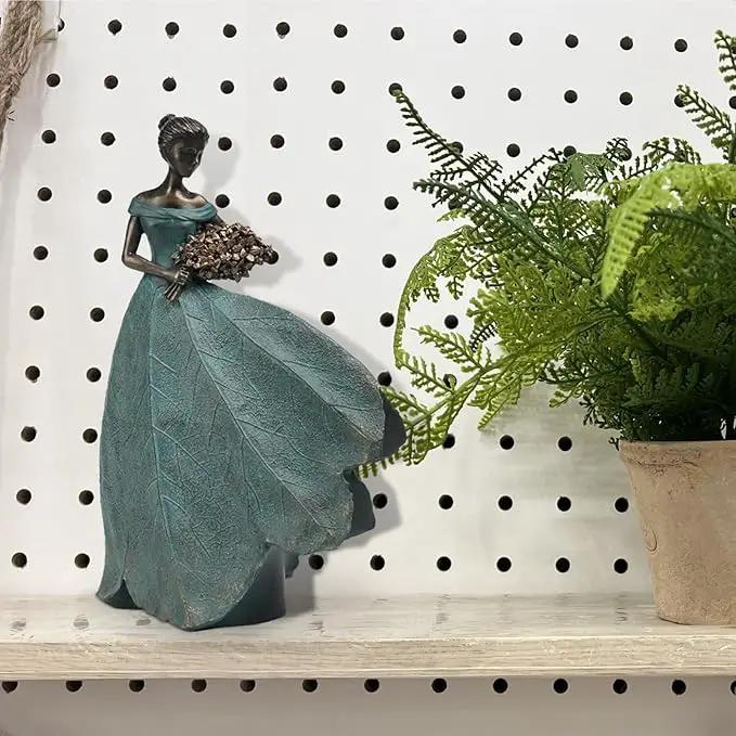 Guichifun Fairy Statue Collection Home Decoration - Leaf Angel Girls Resin Modern Table Decor for Living Room Office Sculpture Decor for Women Indoor Rustic Figurines Gift 5 x 3 x 7.5 Inch by GreenHaven Gardens