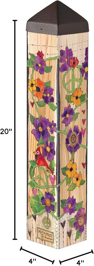 Studio M Art Pole, PVC Weather Resistant Pole with Vinyl Bowl 20 inches Tall Outdoor Decoration for Gardens, Patios, Yards, Landscaping and Birding Accessories, Always in Our Hearts by GreenHaven Gardens