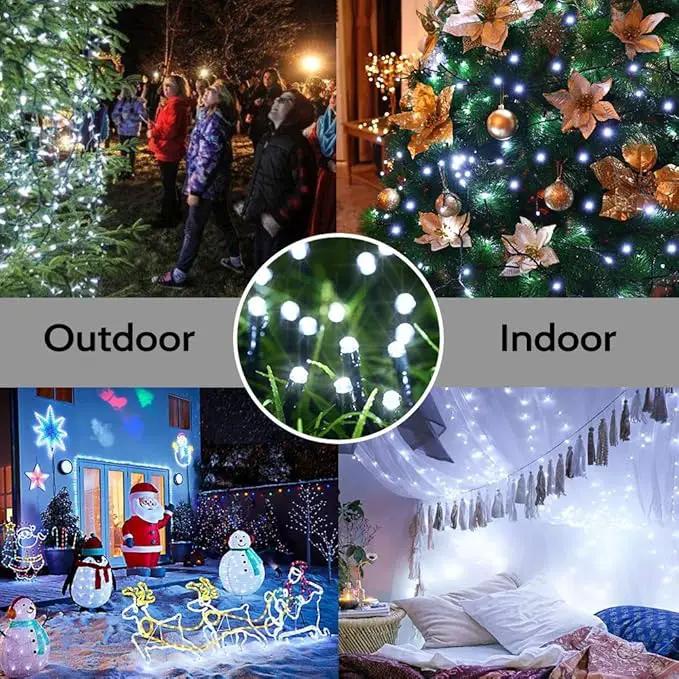 Toodour Solar Christmas Lights, 2 Packs Total 144ft 400 LED 8 Modes Solar String Lights, Waterproof Solar Outdoor Christmas Lights for Garden, Patio, Fence, Balcony, Christmas Tree Decor - White by GreenHaven Gardens