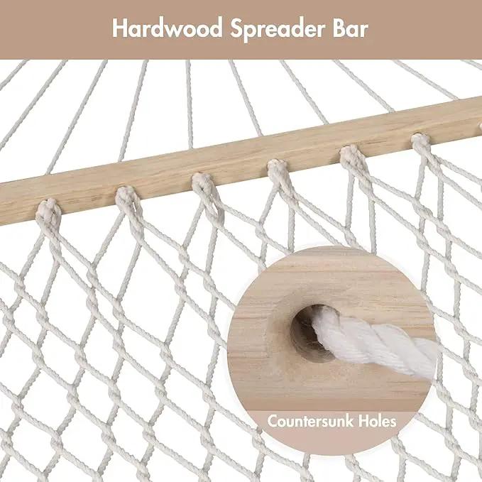 ANOW Outdoor Double Rope Hammock with Pad, Portable Hammock for Patio, Backyard, Beach, 450 LBS Weight Capacity, Blue Seaside by GreenHaven Gardens