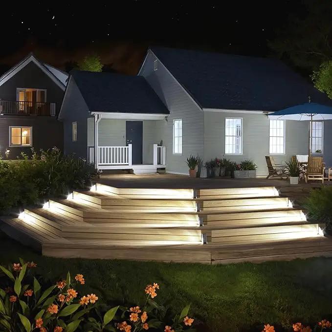 KINKAI 6 Pack Solar Stair Lights, Outdoor Triangle Step Light Waterproof Deck Lighting for Outside, Step Front Door Porch Yard Patio Decor (White Light) by GreenHaven Gardens