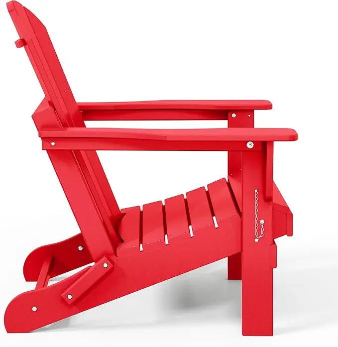 Westin Outdoors Laguna WO Home Outdoor Adirondack Folding Chair Lounger Seat Traditional Retro Home Furniture for Beach, Balcony, Backyard, Lawn, Patio, Pool, Deck, Garden (Red) by GreenHaven Gardens