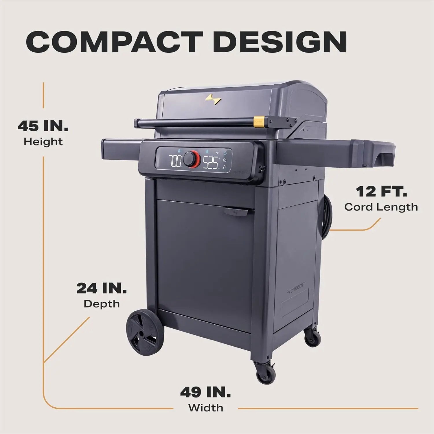 Current® Model G Dual Zone Grill, Smart Electric Outdoor Grill with 200°F to 700°F Range for Searing & Roasting, Digital Precision, Independent Heat Zones, Apartment-Friendly & Weather-Resistant by GreenHaven Gardens