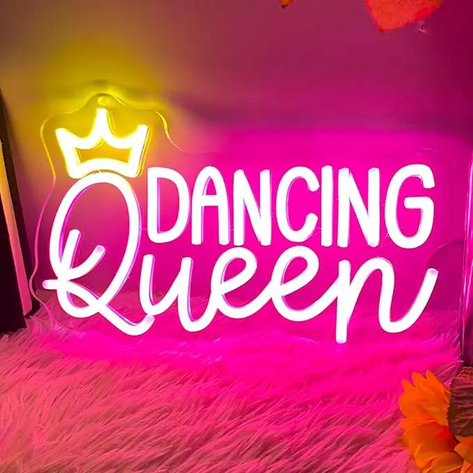Dancing Queen Neon Sign, Dimmable LED Neon Lights for Wall Decor Neon Light Up Signs for Bedroom Dancing Party Bar Club Birthday Party Decoration Gift for Girl Kid lover by GreenHaven Gardens