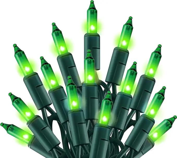 TW SHINE Green Christmas Lights, 20FT 100 Count Incandescent Halloween Lights, Waterproof St. Patrick's Day Decorations for Outdoor Indoor Xmas Tree Patio Home Party Garden Yard Decor by GreenHaven Gardens
