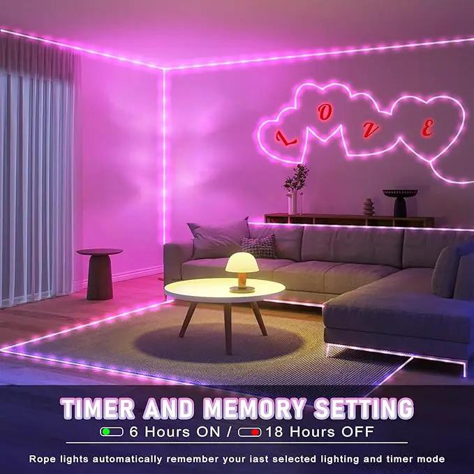Rope Lights for Outside, 66FT 200 LED String Lights Outdoor with Waterproof 8 Modes, Flexible and Connectable Plug in Fairy Light for Indoor Patio Pool Garden Party Wedding Decorations, Pink by GreenHaven Gardens