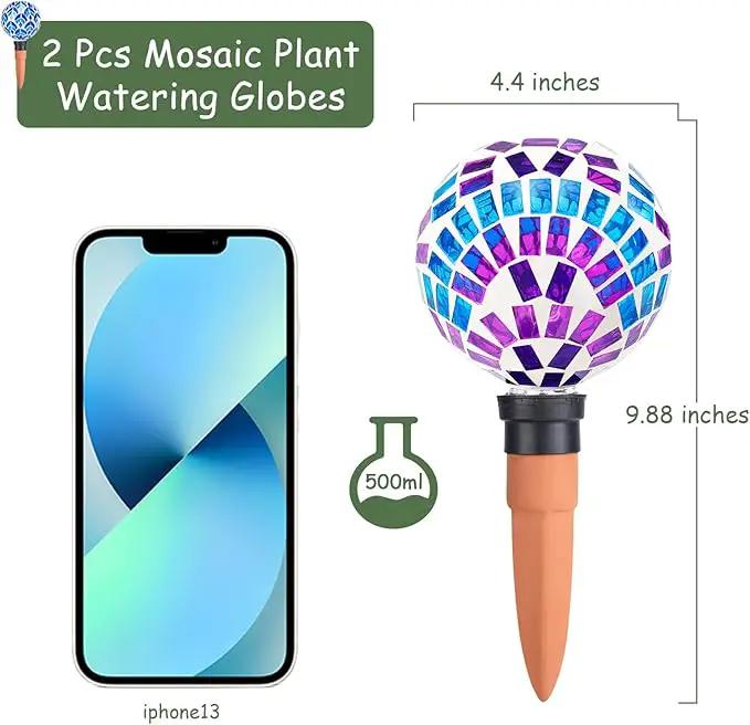 Plant Watering Globe Large Self Watering Globes 2 Pack for Indoor Outdoor Plants Self Watering Planter Insert Watering Devices for Plant Lover Gifts by GreenHaven Gardens