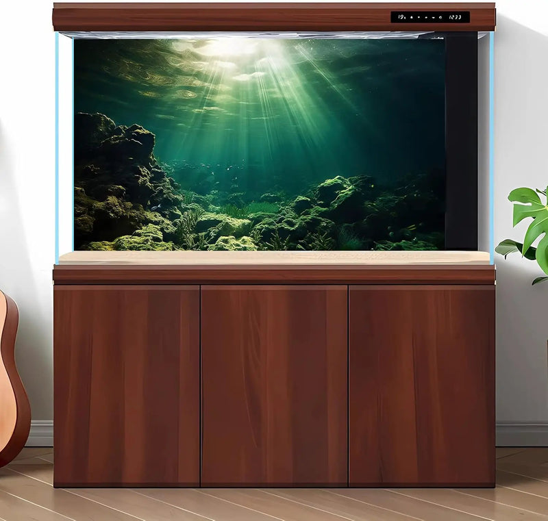 Under The Sea Aquarium Background Underwater Fish Tank Background Ocean Floor Rock Cave Sunray Terrarium Backgrounds Tropical Fish Ocean World Aquarium Reptile Tank Backgrounds 48x18in by GreenHaven Gardens