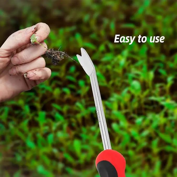 Garden Hook Weed Puller Tool Gardening Hand Cultivator Hand Tiller with Ergonomic Handle, Stainless Steel Weed Tool for Yard, Lawn & Garden by GreenHaven Gardens