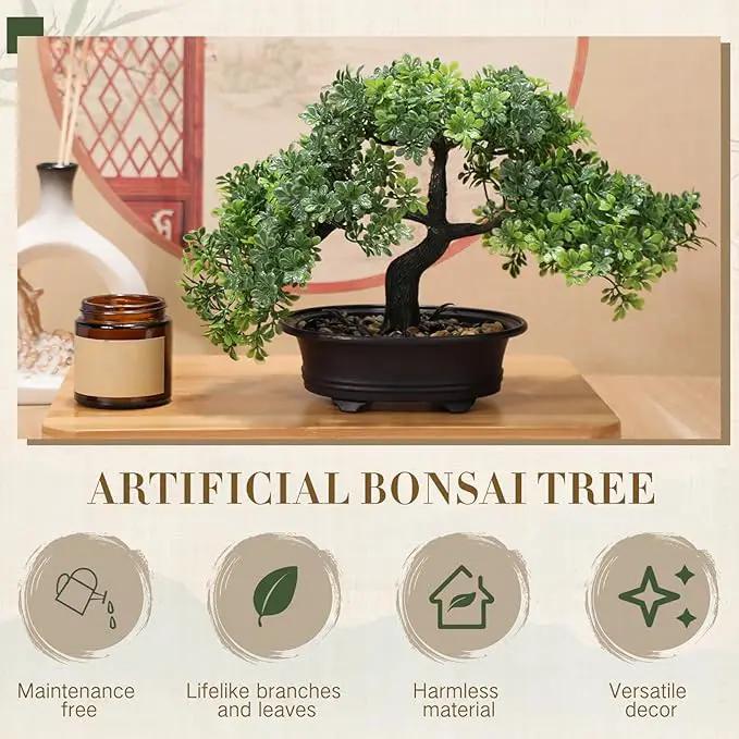 Jexine 4 Pack Artificial Bonsai Tree, Indoor Small Fake Plants in Pots for Home Table Office Desk Bathroom Shelf Bookshelf Bedroom Living Room Farmhouse Decorations by GreenHaven Gardens