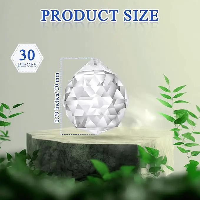 30 Pack Crystal Ball 20 mm Prism Suncatcher Sun Catchers Hanging Crystals Prisms for Windows Gift Feng Shui (Clear) by GreenHaven Gardens