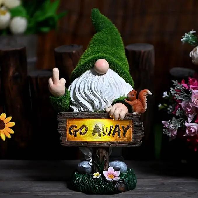 ASAWASA Gnomes Decorations for Yard with Solar LED Light,Large Outdoor Funny Garden Lawn Gnome Decor(Tall 10 Inches) by GreenHaven Gardens