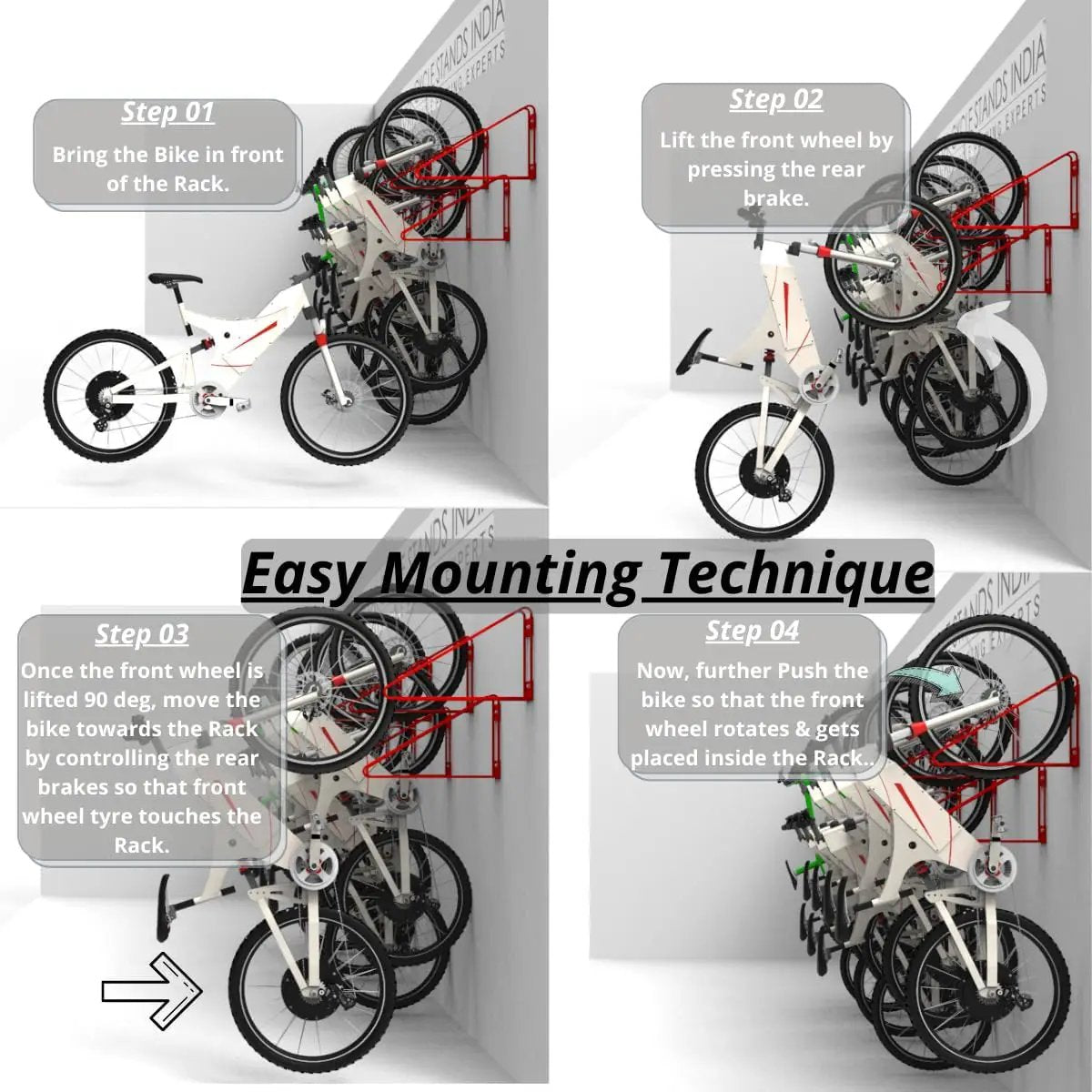 Bike Wall Mount Vertical Bike Hanger for Home Space Saving Rack Storage Mount for Garage or Home Bicycle Holder for Mountain Bikes Road Bikes Holds up to 77lbs Black,Pack of 2 by GreenHaven Gardens