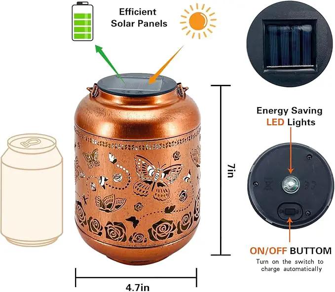 Butterfly Solar Lanterns Outdoor Waterproof Hanging Solar Lights Butterfly Gifts for Women Men Metal Decorative LED Butterflies Lanterns for Yard, Patio, Lawn, Tabletop, Landscape Pathway Garden Decor by GreenHaven Gardens