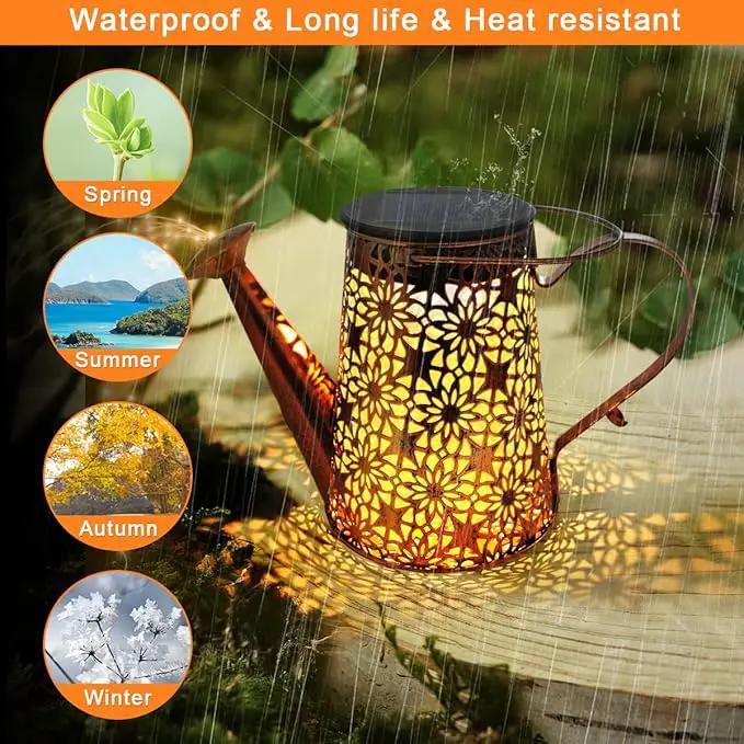 Solar Watering Can with Lights - Outdoor Waterproof Solar Landscape Lights for Garden Patio Yard Pathway (2 Pack) by GreenHaven Gardens