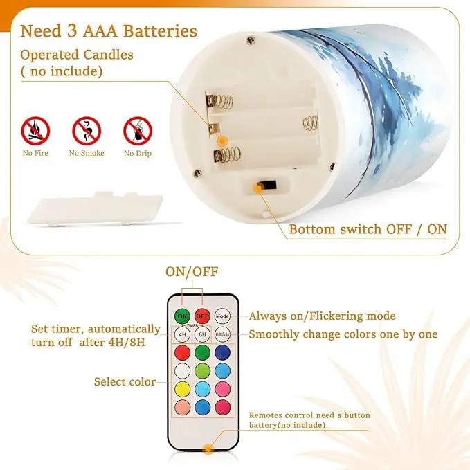 Flickering Flameless Candles, Owl on Tree LED Candles with Remote Timer, Set of 2 Battery Operated Candle for Valentine Wedding Birthday by GreenHaven Gardens