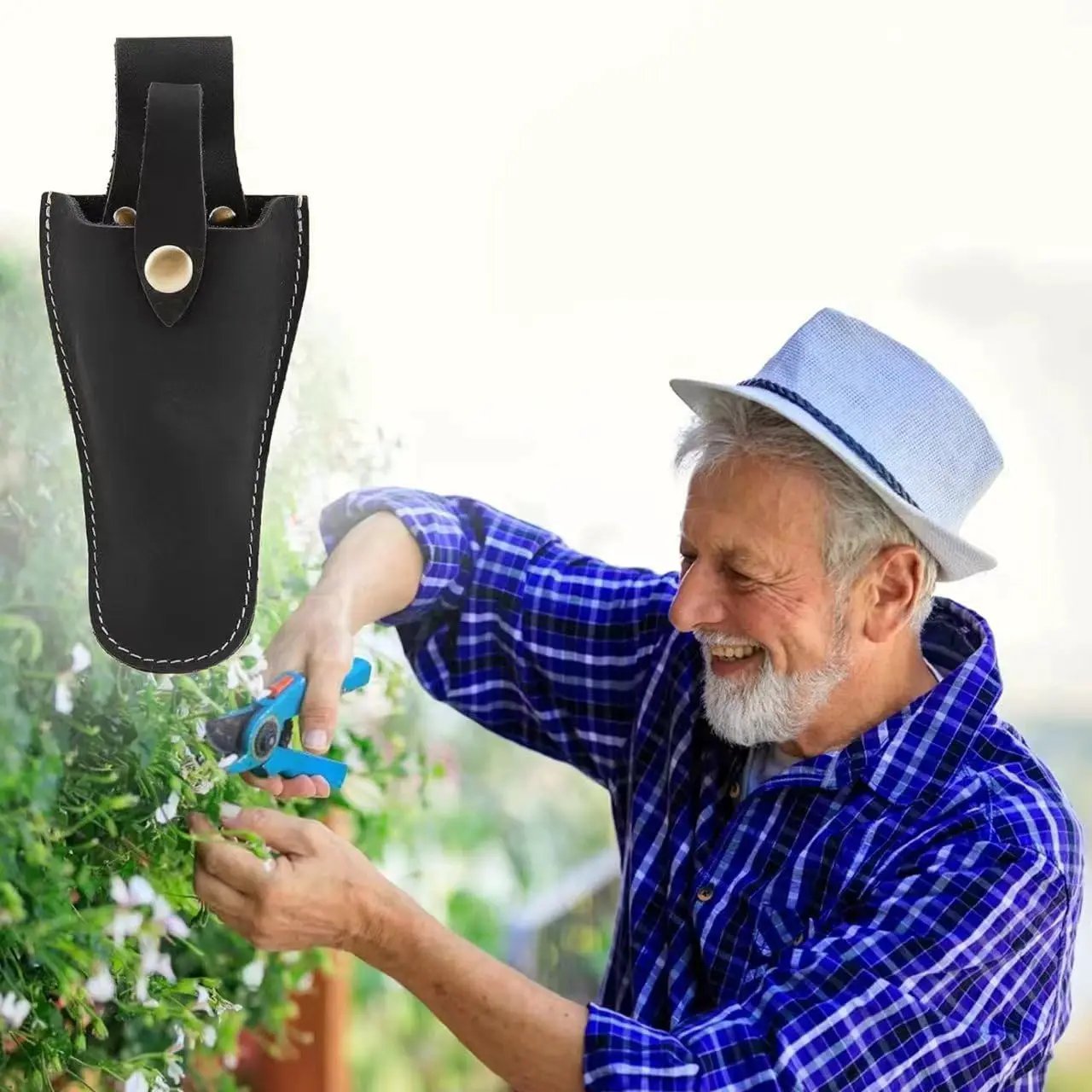 Plier Holder for Belt, Durable Leather Sheath Pouch Holder Gardening Tools Holster Belt Case for Garden Pruning Pliers Shears Scissors or Knife,Tools Gifts for Men Dad Husband Boyfriend by GreenHaven Gardens
