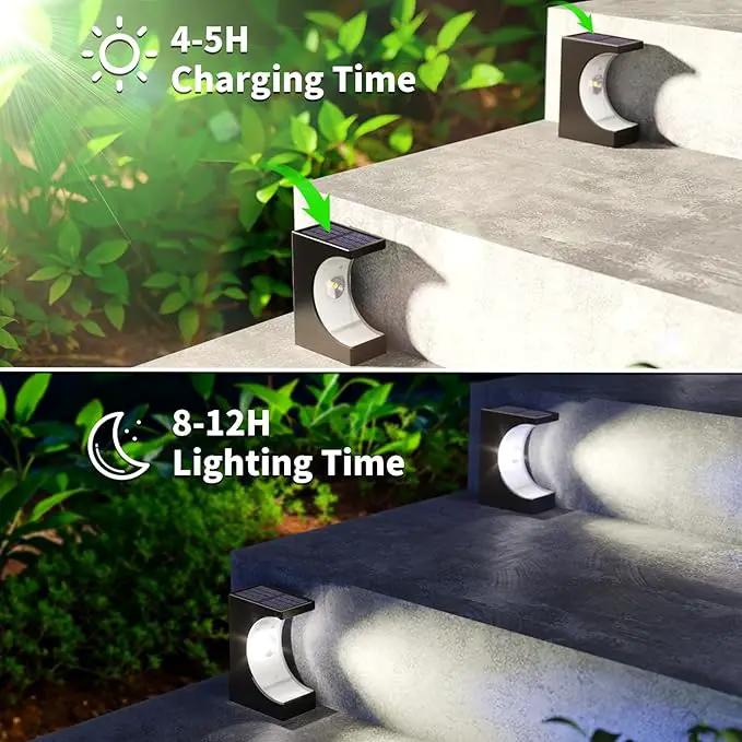 JSOT Solar Stair Lights Outdoor - 10 Pack Waterproof Step Lights Outside Cool White Light Deck Lighting for Patio Decor Yard Garden Stairs by GreenHaven Gardens