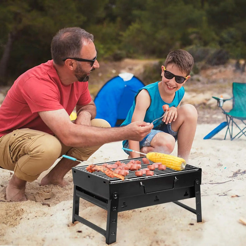 Charcoal Grill, Portable Folding Barbecue Grill BBQ Grill Desk Tabletop Outdoor Stainless Steel Camping Grill for Picnic Garden Terrace Camping Travel(Medium) by GreenHaven Gardens
