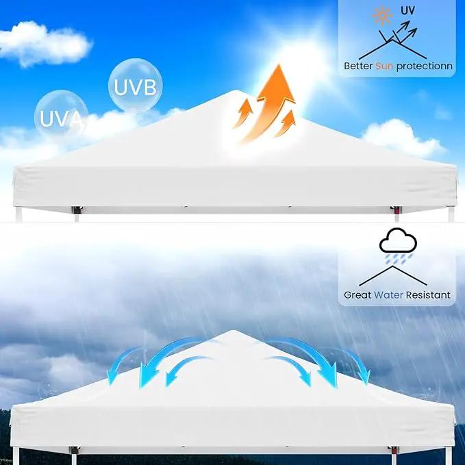 10x10ft Pop Up Canopy Tent,Heavy Duty Waterproof Folding Tent for Camping Parties Events Parties,Outdoor Canopy,Portable Sun Shelter,3 Adjustable Height(White) by GreenHaven Gardens