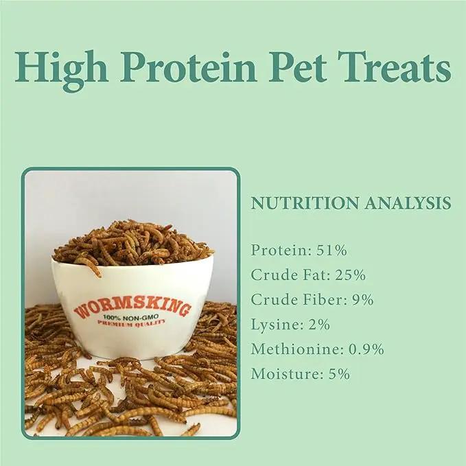 3LB Dried Mealworms, Great Treat for Chicken, Duck, Birds, Reptile, Hamster,Hedgehog, Pigeon by GreenHaven Gardens