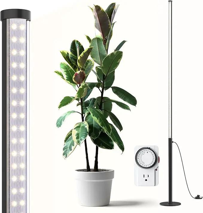 Barrina T10 Pro Standing Grow Light with Timer, 42W, 5000K, Full Spectrum Vertical Tall Grow Lights for Indoor Plants, Wide Coverage, 4FT to 5.6FT Height with Foot Switch, for Flower and Tall Plants by GreenHaven Gardens