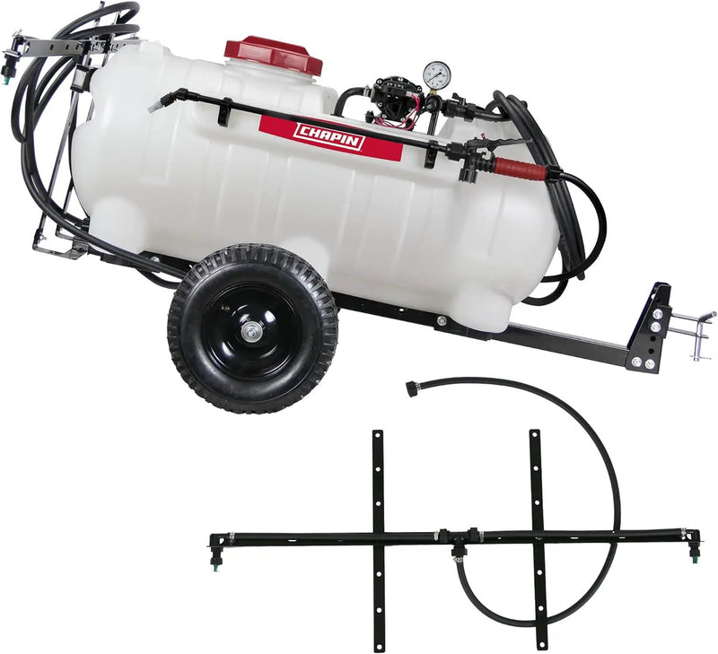 Chapin 97664: Made in The USA 15-Gallon Tow-Behind 2.5GPM/12V EZ Mount Deluxe Multi-Purpose ATV/UTV Tank Sprayer for Lawn & Garden, Farm & Acreage, Weed Control, with 2-Nozzle Spray Boom Attachment by GreenHaven Gardens