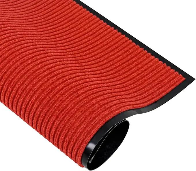 fani Heavy Duty Large Outdoor Indoor Entrance Black Doormat Waterproof Low Profile Entrance Rug Front Door Mat Patio Anti-Skid Rubber Back, 35x60 inch (China Red) by GreenHaven Gardens