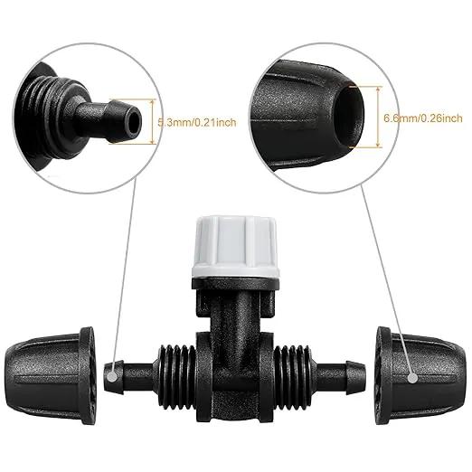 Upgraded Micro Spray Irrigation Drippers, 24 Pieces Three-Way Atomizing Nozzle Fitting for 1/4 Inch Tubing Lock Barbed Drip Line Parts Emitters for Garden Greenhouse Sprinkler Misting System by GreenHaven Gardens