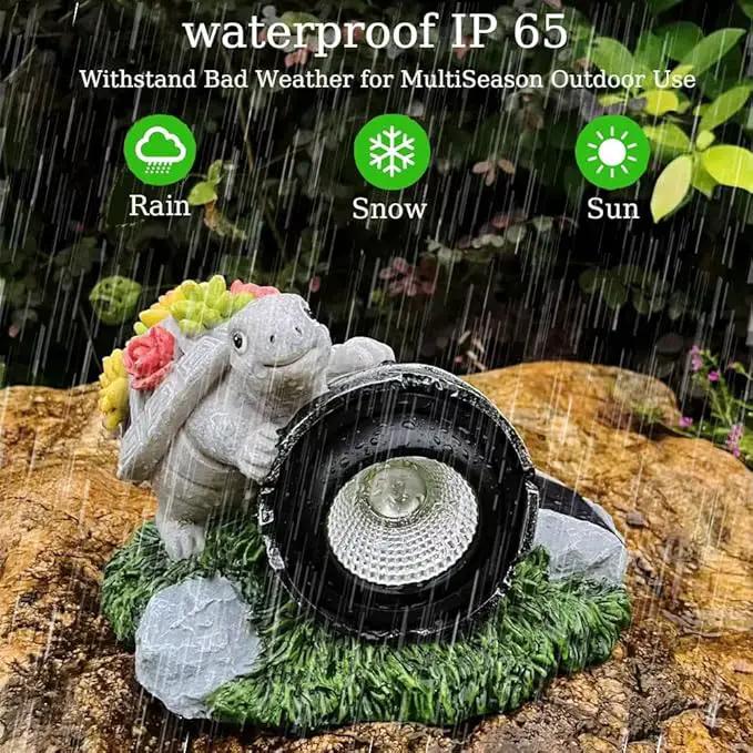 Garden Statue Turtle with Solar Spot Lights Outdoor Waterproof, Solar Figurines Turtle Light for Outside Pathway, Patio, Yard, Lawn, Porch, Home Decoration, Unique Gift. by GreenHaven Gardens
