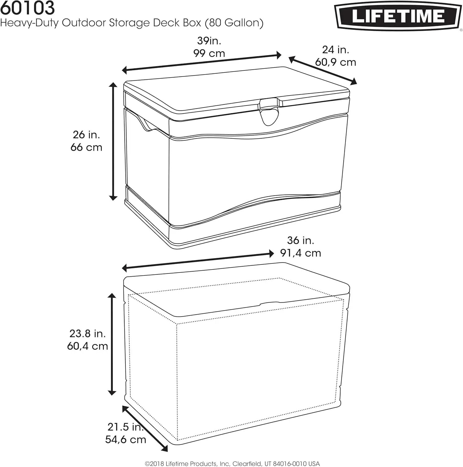 Lifetime 60103 Deck Storage Box, 80 Gallon, Desert Sand/Brown by GreenHaven Gardens