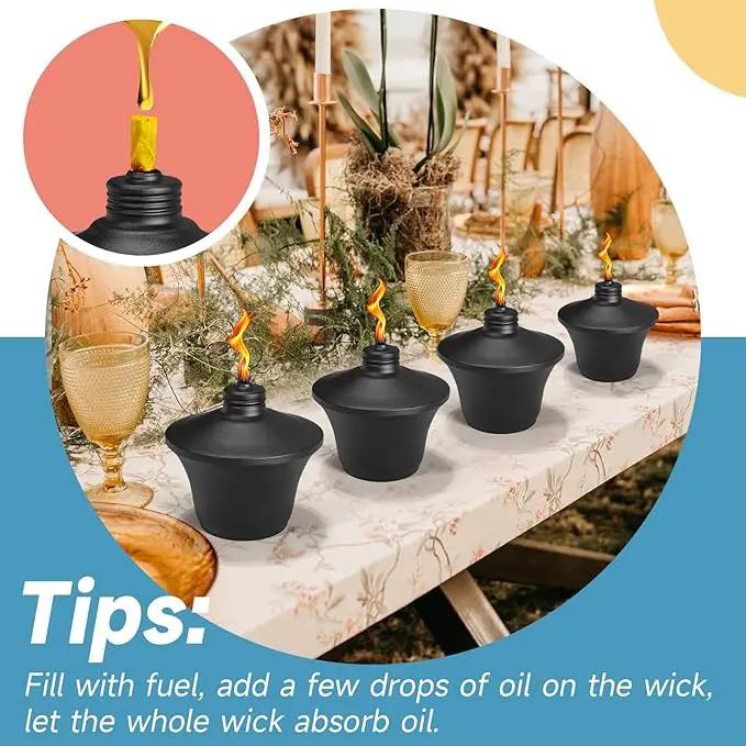 6-Pack Citronella Tabletop Torches, 14.5 oz Table Top Torches for Outdoor, Metal Oil Burner Candles, Garden Torches with Fiberglass Wick for Yard, Patio, Deck, Garden, Party, Landscape by GreenHaven Gardens