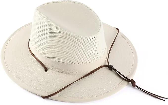 Home Prefer Cotton Summer Fedora Hat Wide Brim Sun Hats for Men Women UPF 50+ Sun Protection Cap for Fishing Hiking by GreenHaven Gardens