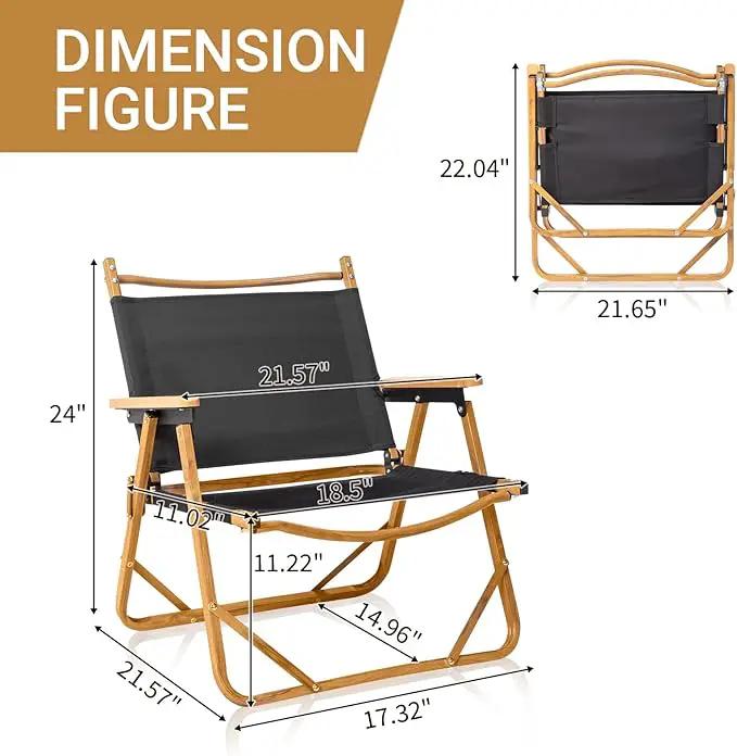 Outvita Portable Folding Camping Chair, Ultralight Low Beach Chair, Durable Aluminum Frame Armchairs for Hiking Concert Fishing Picnic, Supports 221Lbs by GreenHaven Gardens