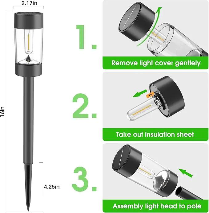 Solar Lights Outdoor, 12 Pack Waterproof Solar Landscape Lighting for Pathway Garden Yard Path Walkway Driveway Lawn Patio Outside Decor, Warm White by GreenHaven Gardens