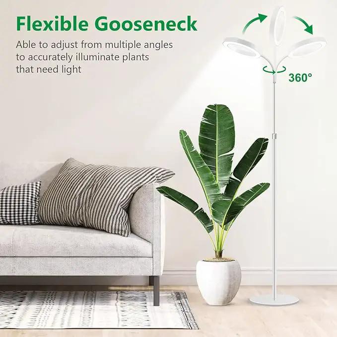 Floor Grow Lights for Indoor Plants, Full Spectrum Plant Light with 68" Stand for Growing Large Tall Plants, Halo Plant Grow Light with 6/12/16H Timer, 3 Light Modes Indoor Plant Light by GreenHaven Gardens