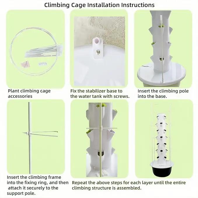 Hydroponic Growing System Kit,Indoor&Outdoor Vertical Hydroponic Growing Garden for Leafy Greens & Herbs, 28 Plant Sites with Climbing Trellis, Energy-Efficient Kit by GreenHaven Gardens