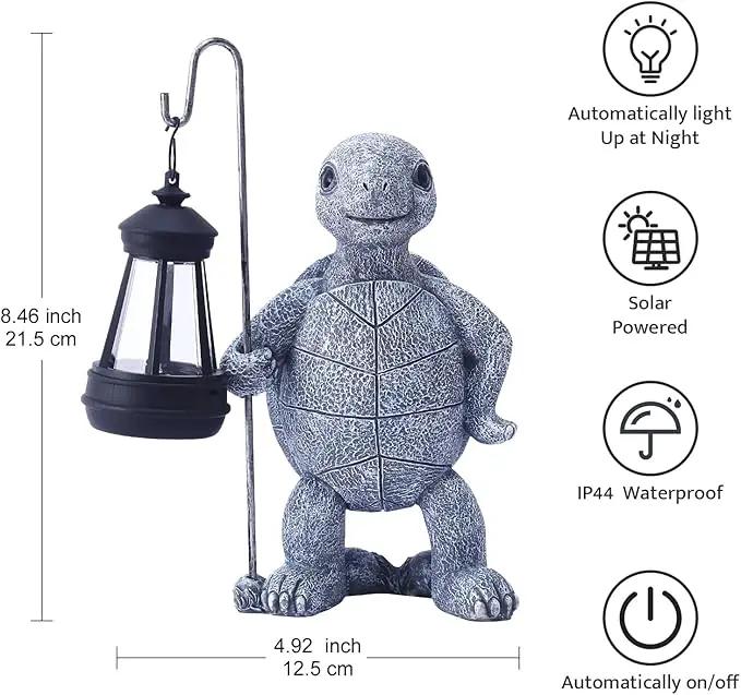 Garden Turtle Statue with Solar Lantern - Outdoor Garden Decor for Outside Yard Patio Balcony Lawn Decor - Unique Gardening Gifts for Mom Grandma by GreenHaven Gardens