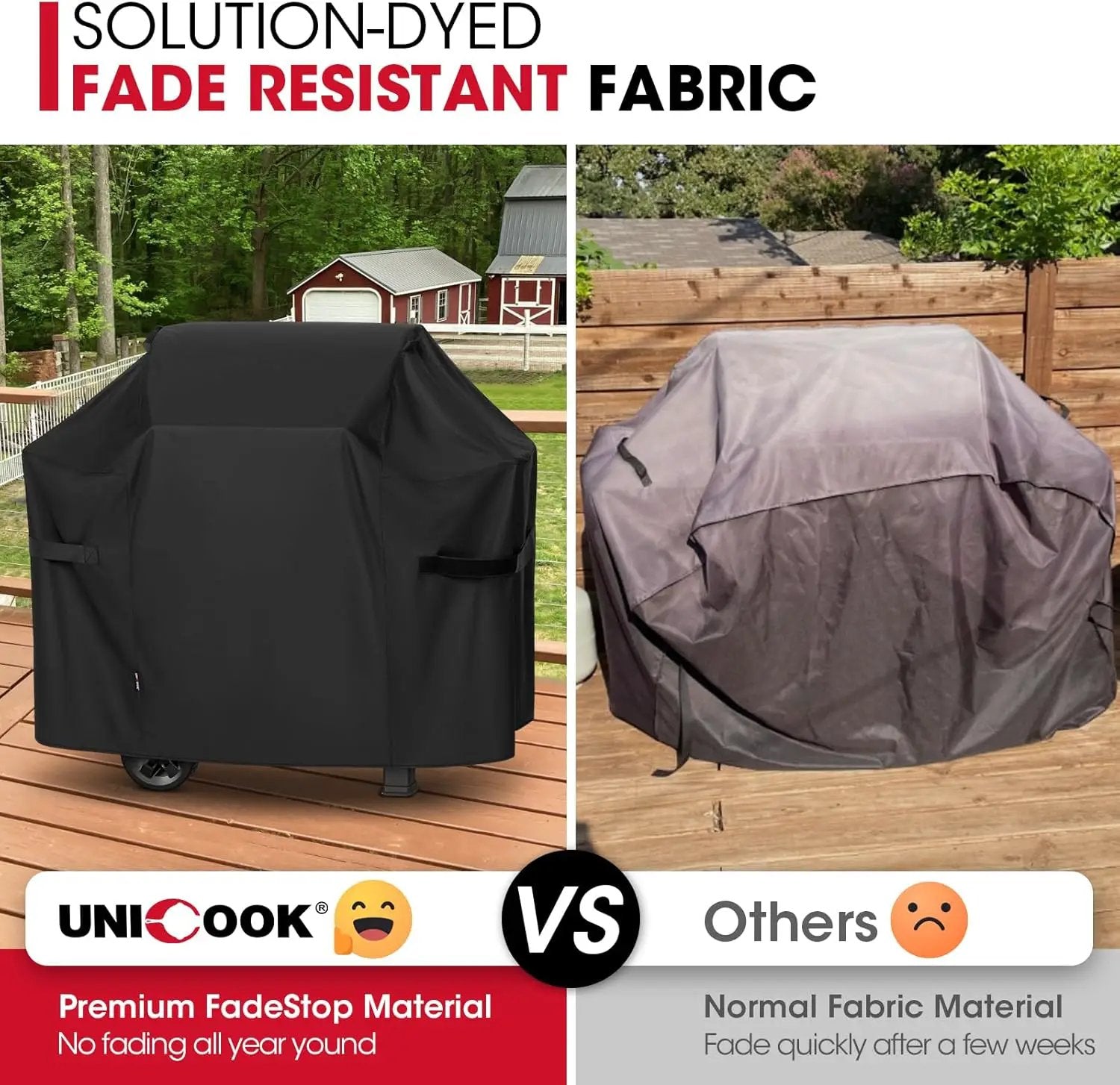Unicook 53 Inch Grill Cover for Weber Spirit II 300 and Spirit 300 Series, Heavy Duty Waterproof Outdoor BBQ Cover, Fade Resistant Weatherproof Gas Grill Protector, Compared to Weber 7139 by GreenHaven Gardens