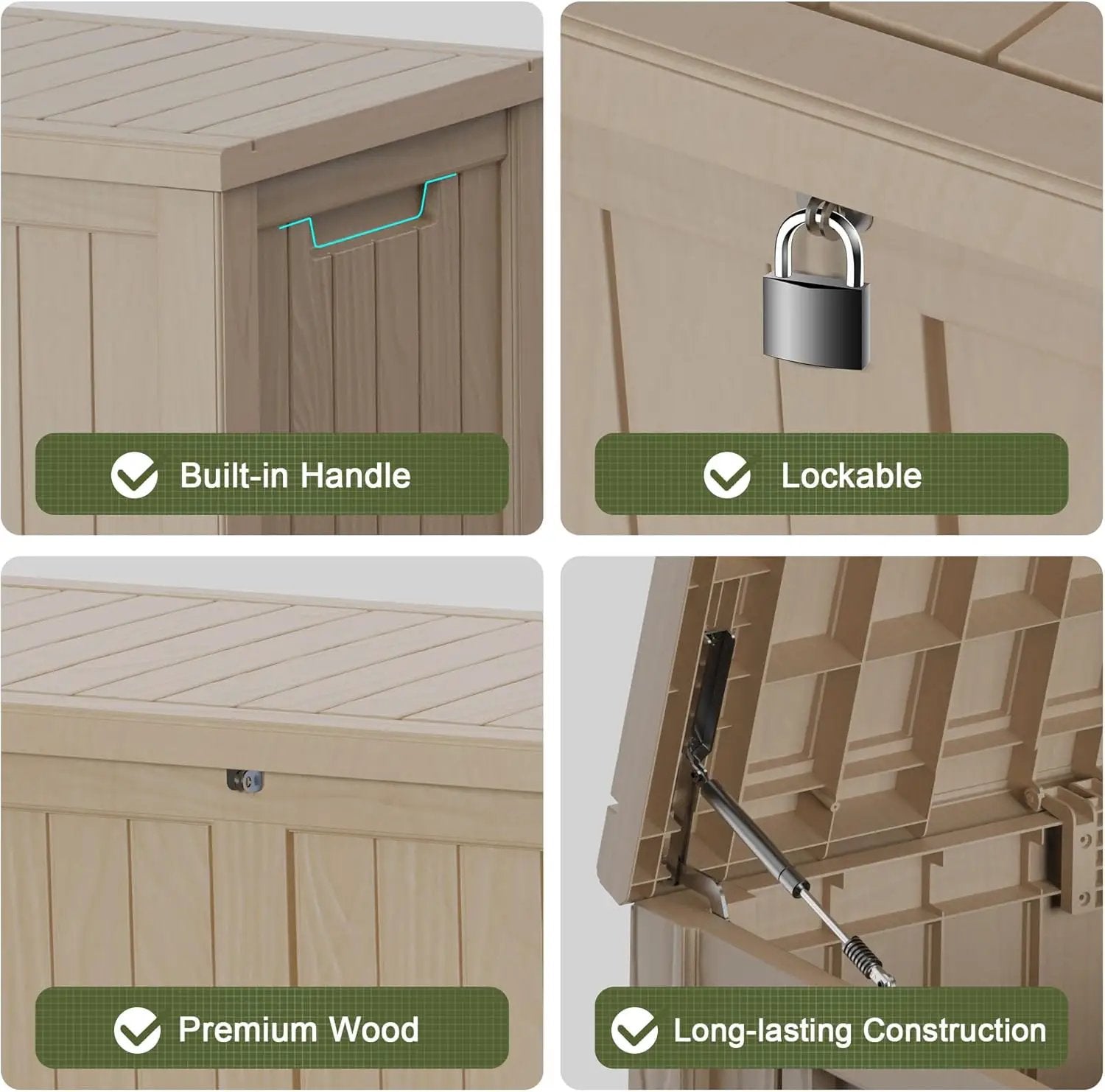 150GAL Brown Large - Capacity Outdoor Deck Box with Lock Hole – Waterproof, SGS - Certified UV Resistance, Ideal for Storing Patio Furniture Sets & Seasonal Decor, Hassle - Free Setup by GreenHaven Gardens