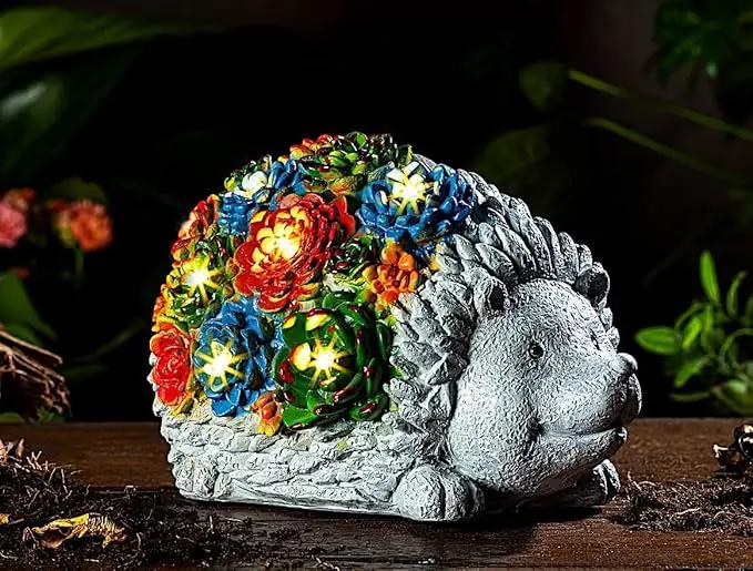 Solar Garden Statue – Cute Hedgehog with 7 Warm LED Lights, Solar-Powered & Weatherproof – Outdoor Lawn, Patio & Yard Décor – Charming Gift for Home & Garden Lovers by GreenHaven Gardens